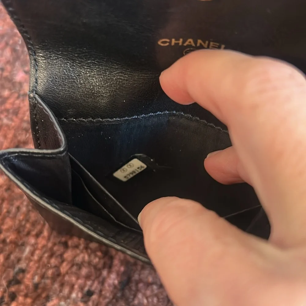 Chanel Vintage Leather Black Small Wallet